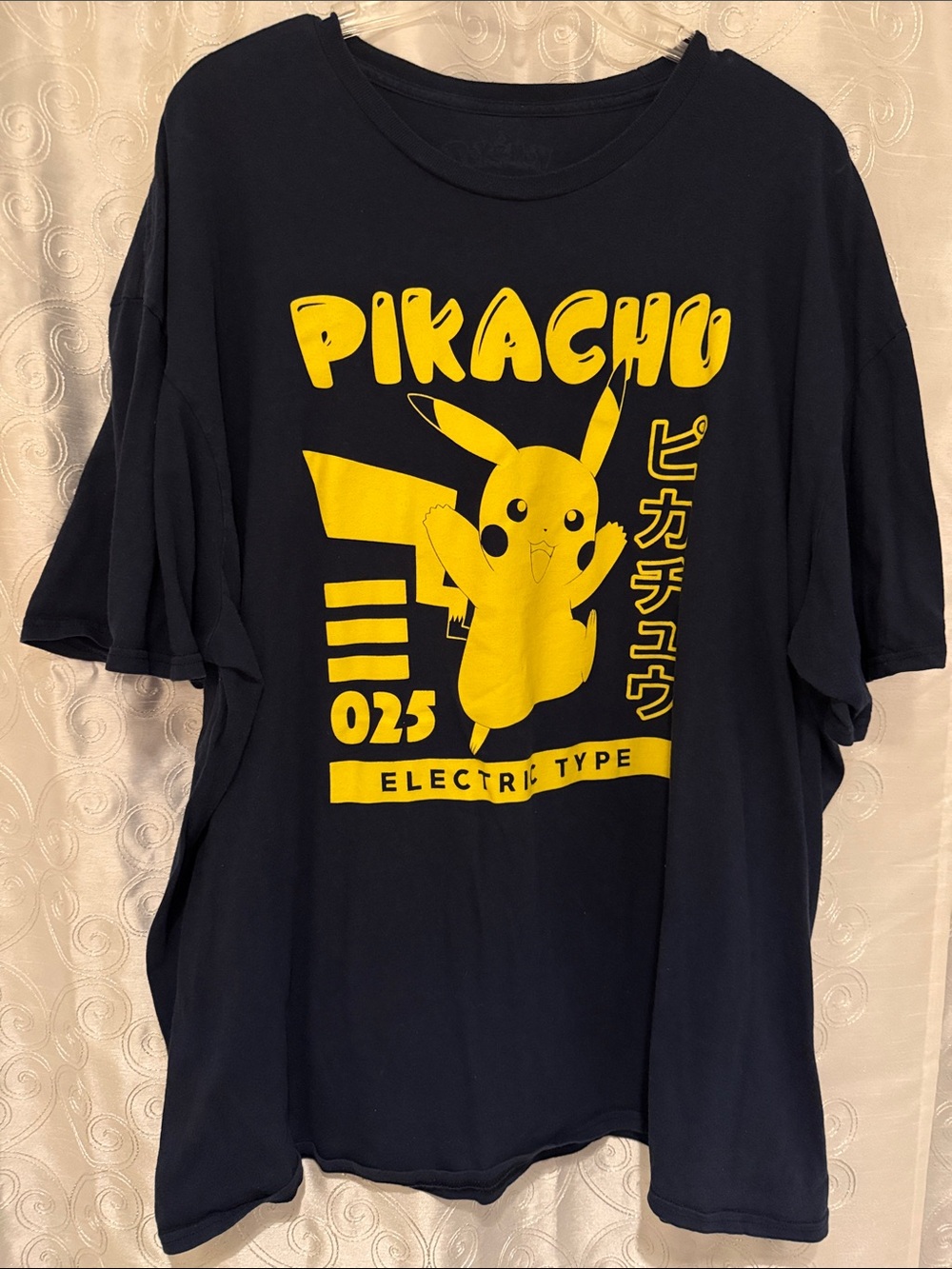 Pokémon Pikachu Electric Type 025 Graphic Tee - Black & Yellow Men’s 3XL 🔥 B3